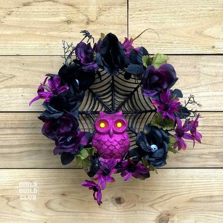 DIY Halloween Wreath - A Dollar Store Decor Project - Girls Build Club